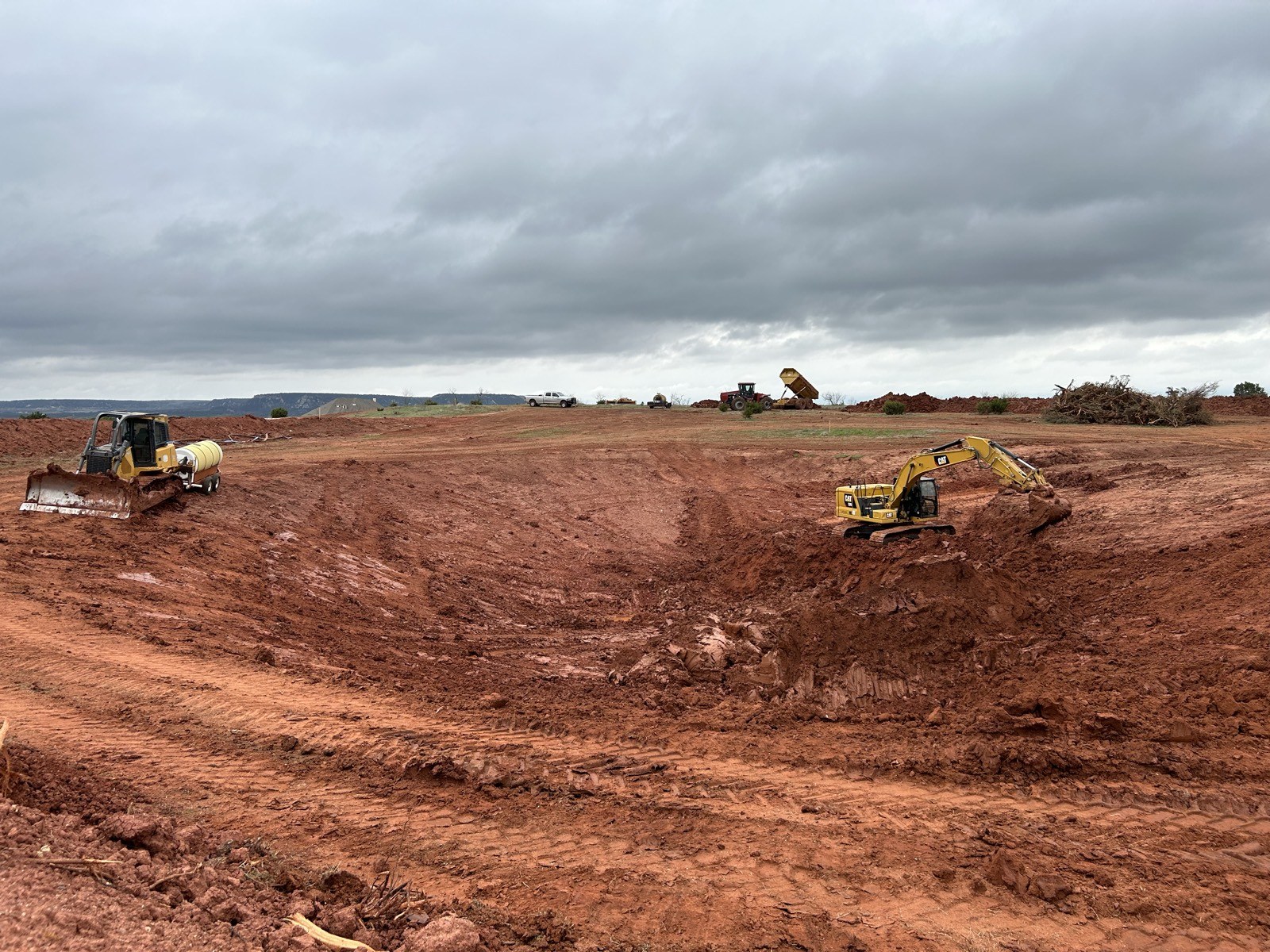 Wide view of an active earthwork site